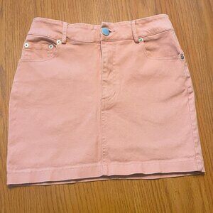 Forever 21: Light Pink Denim Mini-Skirt